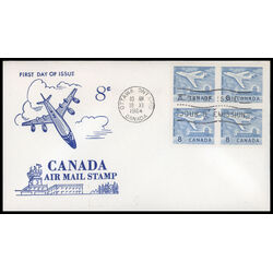 canada stamp 430 jet plane ottawa 1964 FDC BLOCK 030