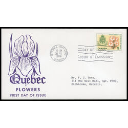 canada stamp 419 quebec white garden lily 5 1964 FDC PC 017