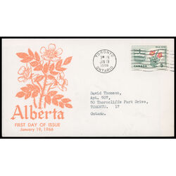 canada stamp 426 alberta wild rose 5 1966 FDC PC 022