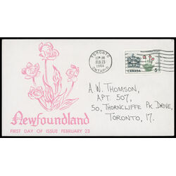 canada stamp 427 newfoundland pitcher plant 5 1966 FDC PC 015