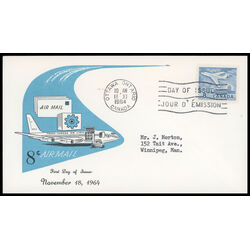 canada stamp 436 jet plane ottawa 8 1964 FDC PC 022