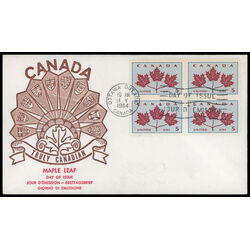 canada stamp 417 maple leaves 5 1964 FDC BLOCK 020