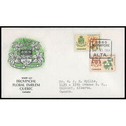 canada stamp 418 ontario white trillium 5 1964 FDC COMBO 019