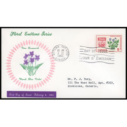 canada stamp 421 new brunswick purple violet 5 1965 FDC PC 014