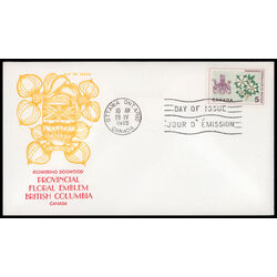 canada stamp 423 british columbia dogwood 5 1965 FDC PC 015