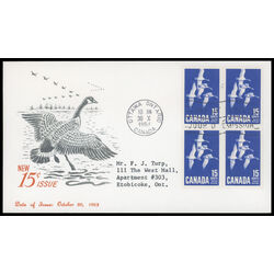 canada stamp 415 canada goose 15 1963 FDC BLOCK 046