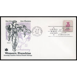 canada stamp 470 woman and ballot box 5 1967 FDC PC 016