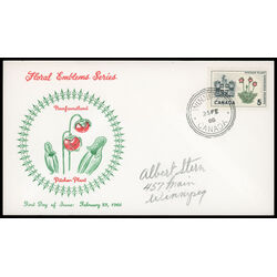 canada stamp 427 newfoundland pitcher plant 5 1966 FDC PC 016