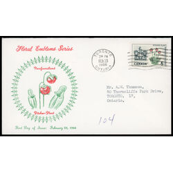 canada stamp 427 newfoundland pitcher plant 5 1966 FDC PC 017