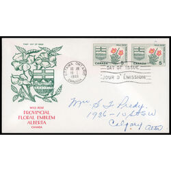 canada stamp 426 alberta wild rose 5 1966 FDC PC 025