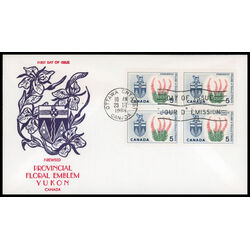 canada stamp 428 yukon fireweed 5 1966 FDC BLOCK 023