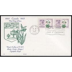 canada stamp 424 prince edward island lady s slipper 5 1965 FDC PC 018