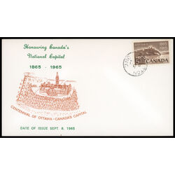 canada stamp 442 parliament buildings rear view 5 1965 FDC PC 024