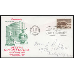 canada stamp 442 parliament buildings rear view 5 1965 FDC PC 025