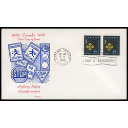 canada stamp 447 traffic signs 5 1966 FDC PC 020