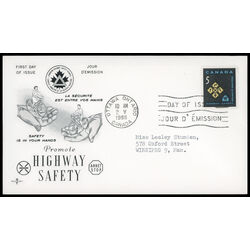 canada stamp 447 traffic signs 5 1966 FDC PC 025