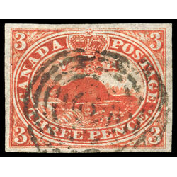 canada stamp 4 beaver 3d 1852 U XF 186
