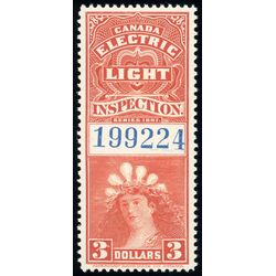 canada revenue stamp fe15 electric light inspection 3 1900
