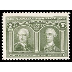 canada stamp 100 montcalm wolfe 7 1908 M F VF 111