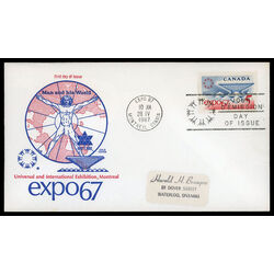canada stamp 469 katimavik canadian pavillion 5 1967 FDC PC 042