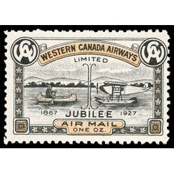 canada stamp cl air mail semi official cl41 western canada airways jubilee issue 10 1927 M NH 004