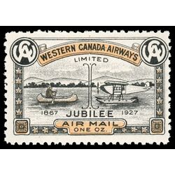 canada stamp cl air mail semi official cl41 western canada airways jubilee issue 10 1927 M NH 005
