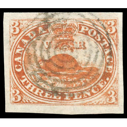 canada stamp 4 beaver 3d 1852 U XF 183