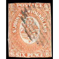 newfoundland stamp 13 pence second issue 6d 1860 U 029