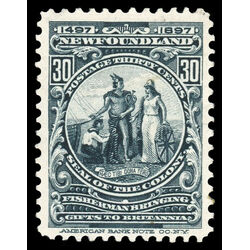 newfoundland stamp 72 colony seal 30 1897 M VF 017