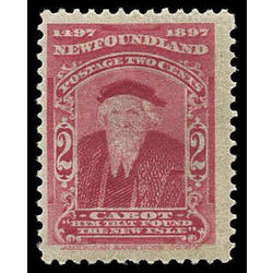 newfoundland stamp 62v john cabot carmine lake thin paper 2 1897