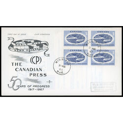 canada stamp 473 globe 5 1967 FDC BLOCK 020