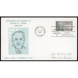 canada stamp 474 governor general vanier 5 1967 FDC PC 021
