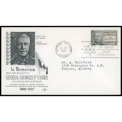canada stamp 474 governor general vanier 5 1967 FDC PC 024