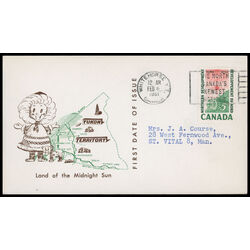 canada stamp 391 surveying crew 5 1961 FDC PC 031