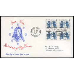 canada stamp 398 talon and colonists 5 1962 FDC BLOCK 032