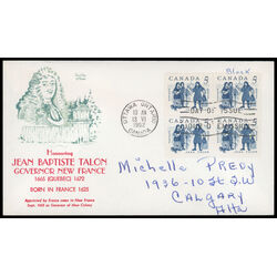 canada stamp 398 talon and colonists 5 1962 FDC BLOCK 034