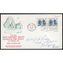 canada stamp 398 talon and colonists 5 1962 FDC PC 033
