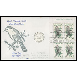 canada stamp 478 gray jays 5 1968 FDC UL 020
