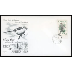 canada stamp 478 gray jays 5 1968 FDC PC 024