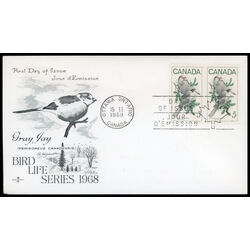 canada stamp 478 gray jays 5 1968 FDC PC 025