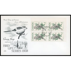 canada stamp 478 gray jays 5 1968 FDC LR 027