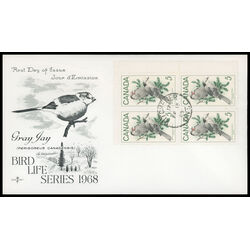 canada stamp 478 gray jays 5 1968 FDC UR 026