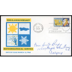 canada stamp 479i weather map and instruments 5 1968 FDC PC 001
