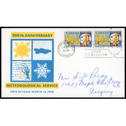 canada stamp 479i weather map and instruments 5 1968 FDC PC 002