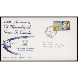 canada stamp 479i weather map and instruments 5 1968 FDC PC 004