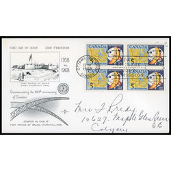 canada stamp 479 weather map and instruments 5 1968 FDC BLOCK 030