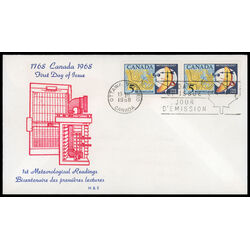 canada stamp 479 weather map and instruments 5 1968 FDC PC 032