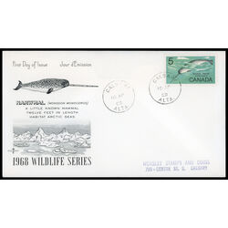 canada stamp 480i narwhal 5 1968 FDC PC 002