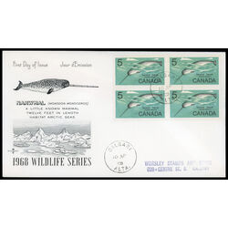 canada stamp 480i narwhal 5 1968 FDC BLOCK 003