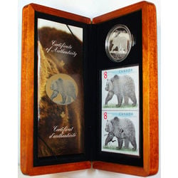 8 grizzly stamp and coin set